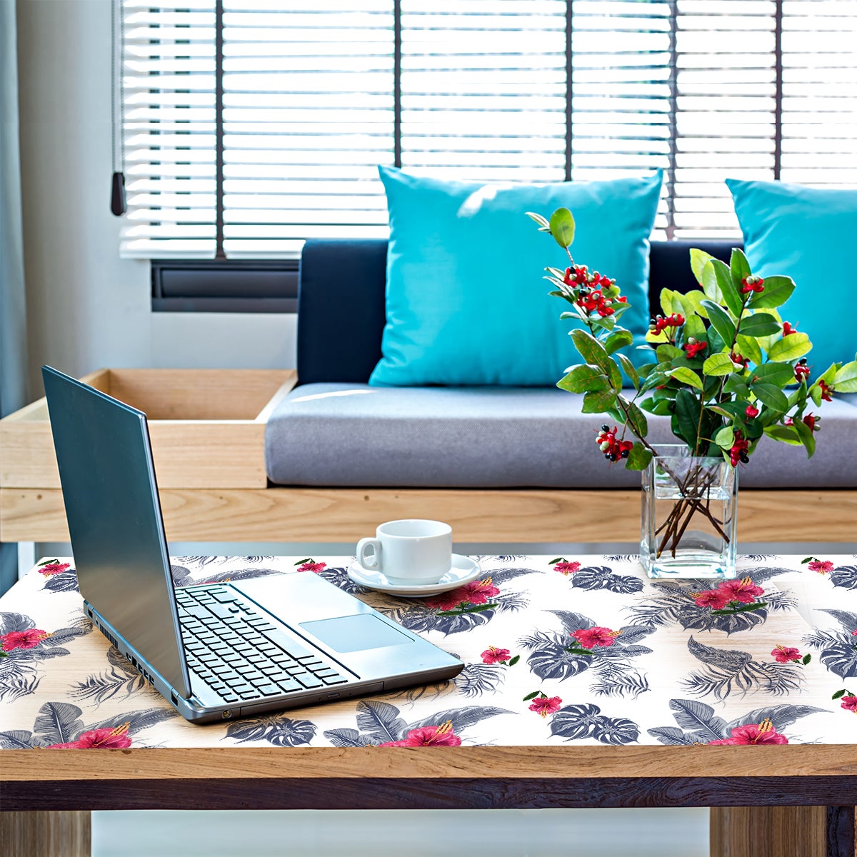 Vinilo muebles tropical hina - adhesivo de pared - revestimiento sticker mural decorativo - 40x60cm - 3