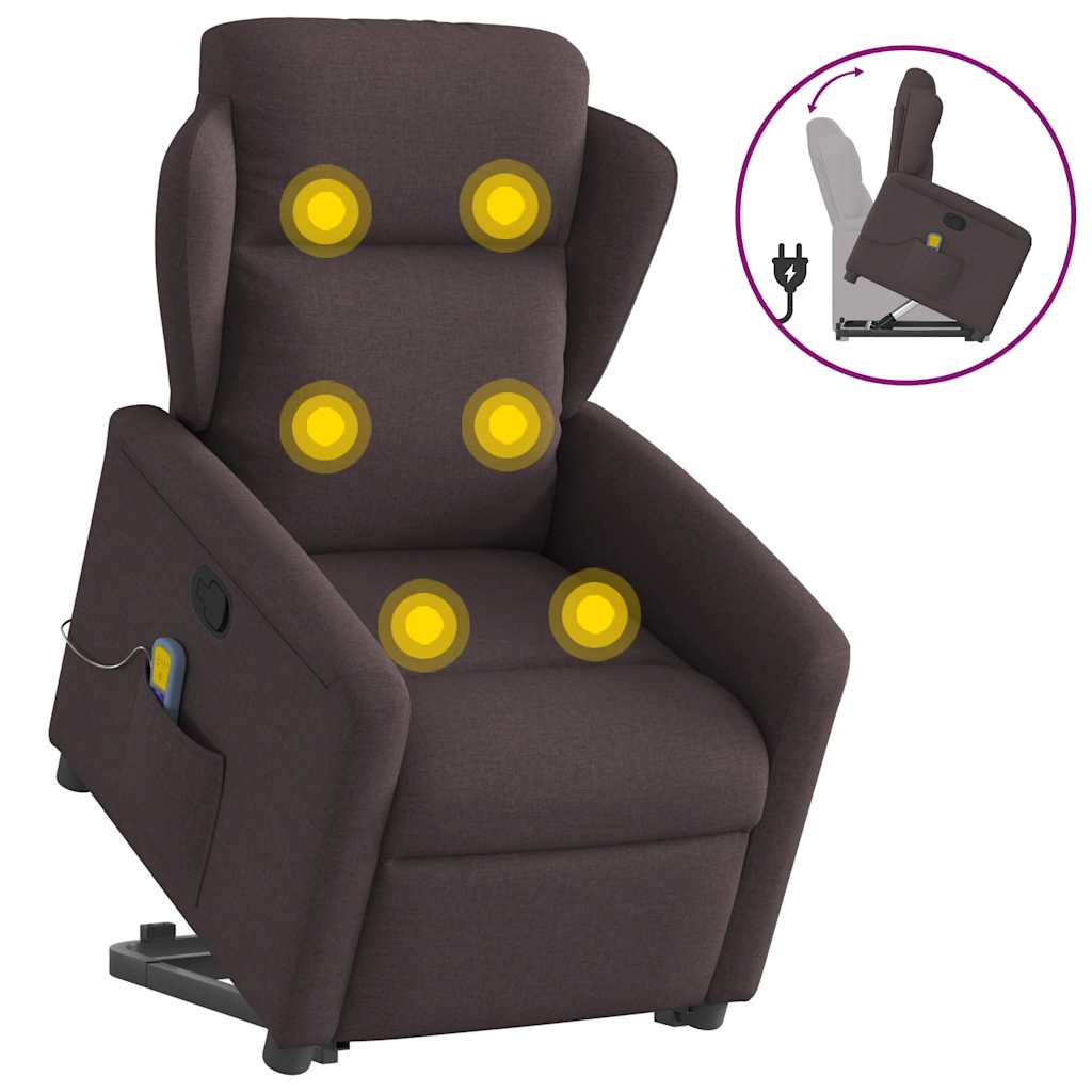 Fauteuil de télévision | Fauteuil inclinable électrique Marron foncé Fauteuil de télévision | Fauteuil inclinable électrique Marron foncé