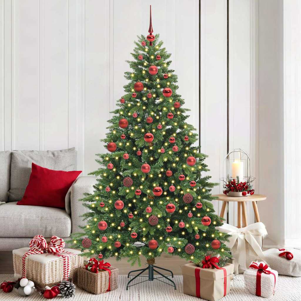 Sapin de Noël | Arbre de Noël artificiel avec 300 LED Vert 180 cm PE et PVC - 2