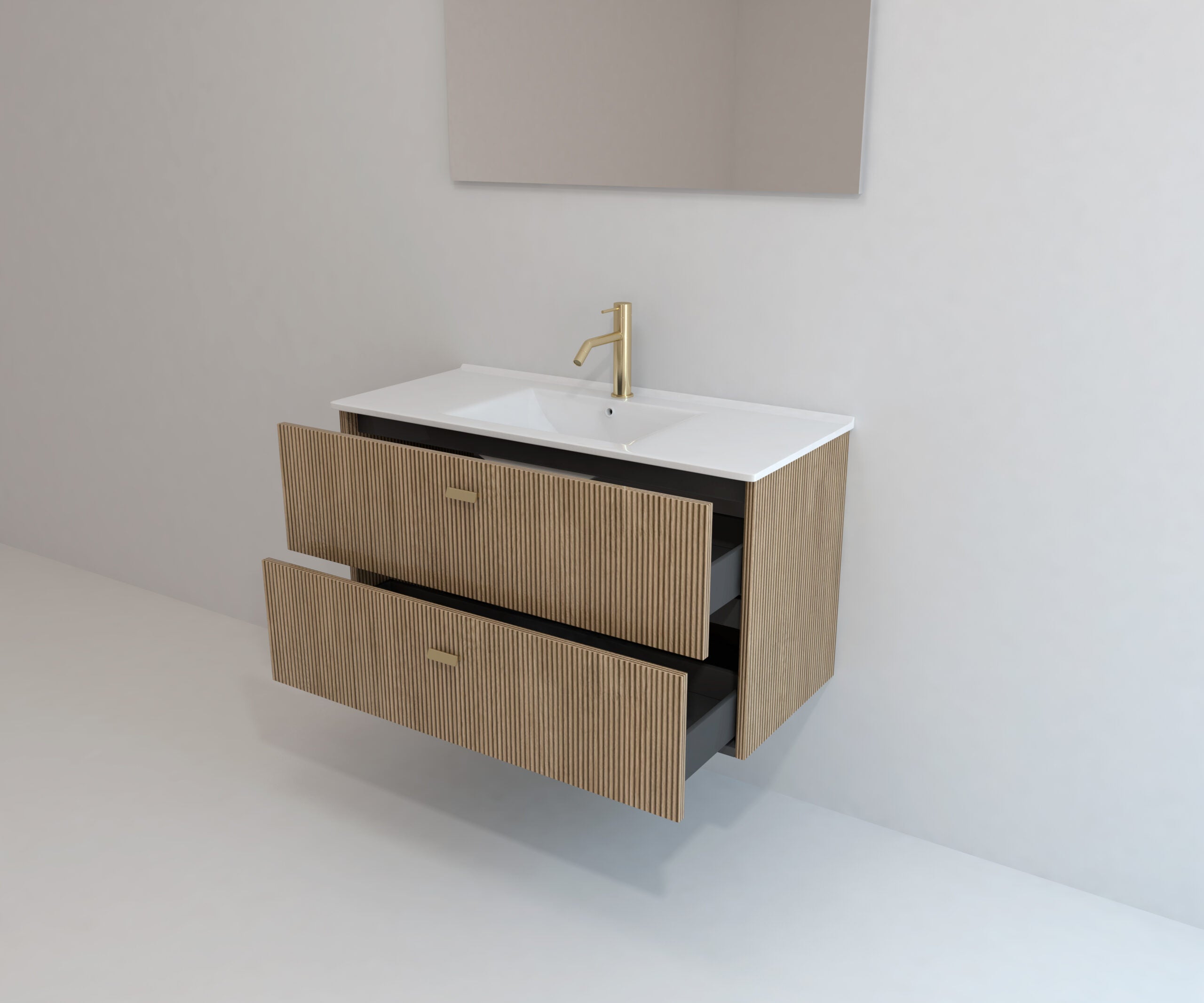 Ensemble de meubles de salle de bain Avantarea GARONNE Alcatraz 100 cm + lavabo - 5