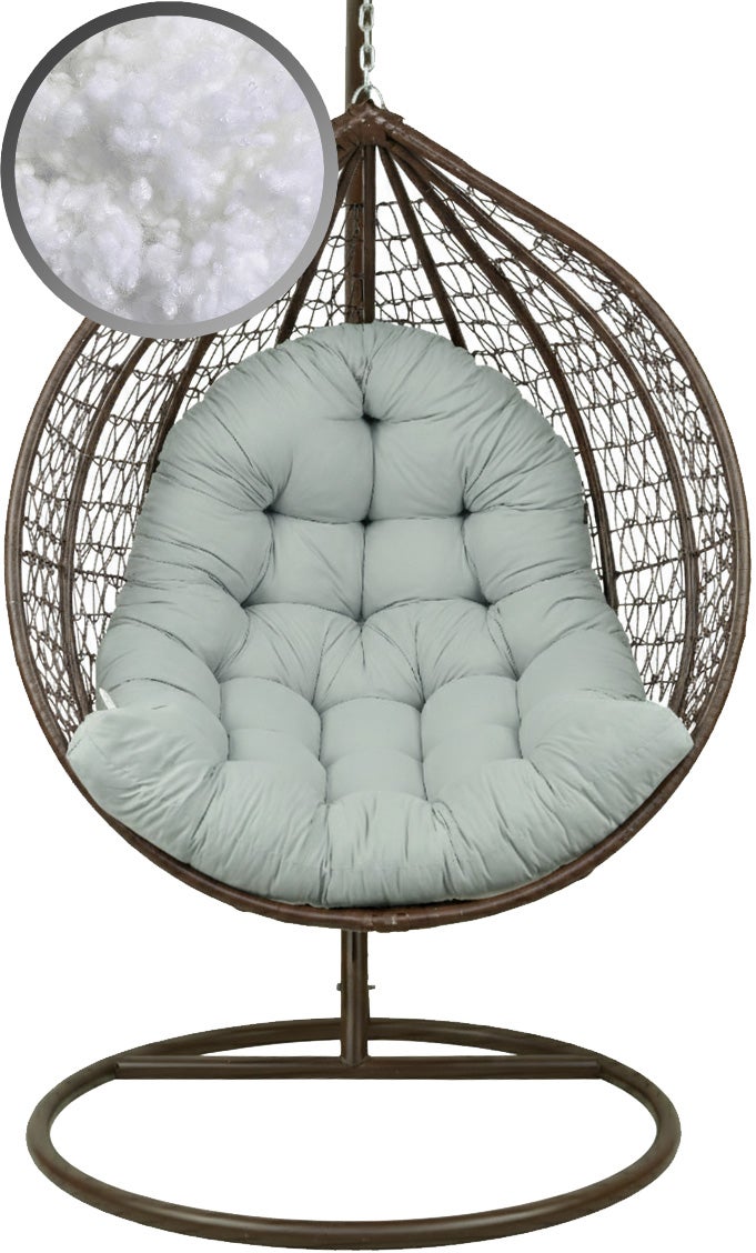 Poduszka do huśtawki ogrodowej fotela wiszącego typu kokon kosza AMPO jasny szary 1 szt.