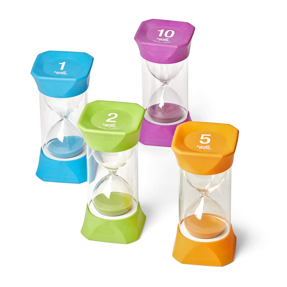 Set Di 5 Clessidre Colorate Da 3 A 60 Minuti - Timer In Vetro E PVC Per Casa, Aula, Ufficio E Palestra - Gestione Del Tempo Fai Da Te