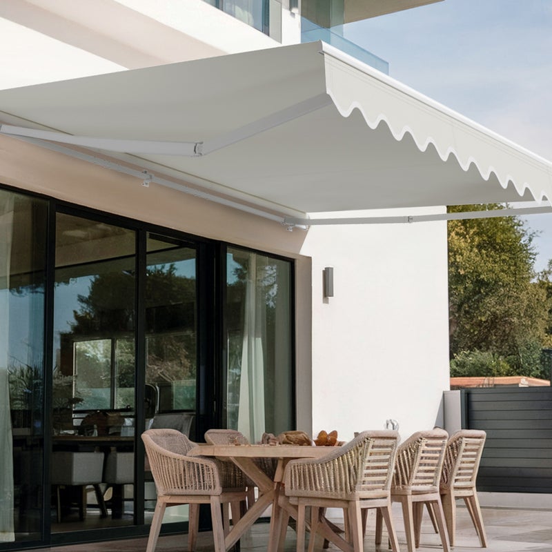 Markiza jednoczęściowa VECCHIO biała 4m x 3m beżowa płócienna