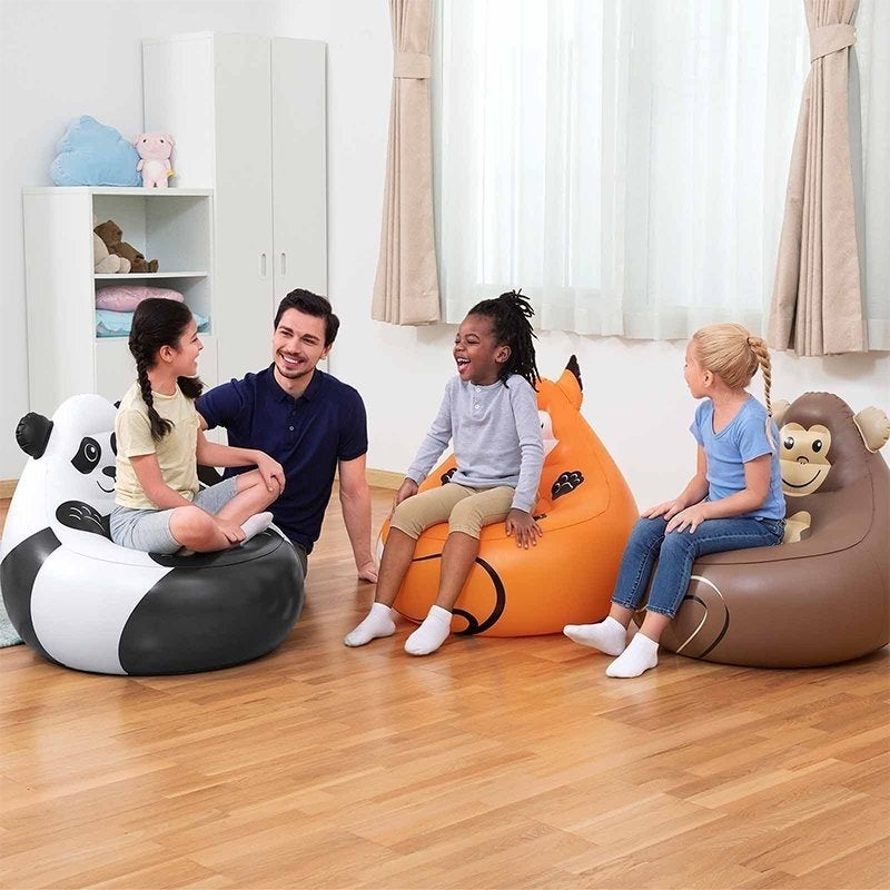 Gigantyczny Fotel Inflacyjny dla Dzieci, Idealny do Użytku Wewnętrznego i Zewnętrznego, Design Zwierząt i Materiał Wytrzymały - Bestway - 4