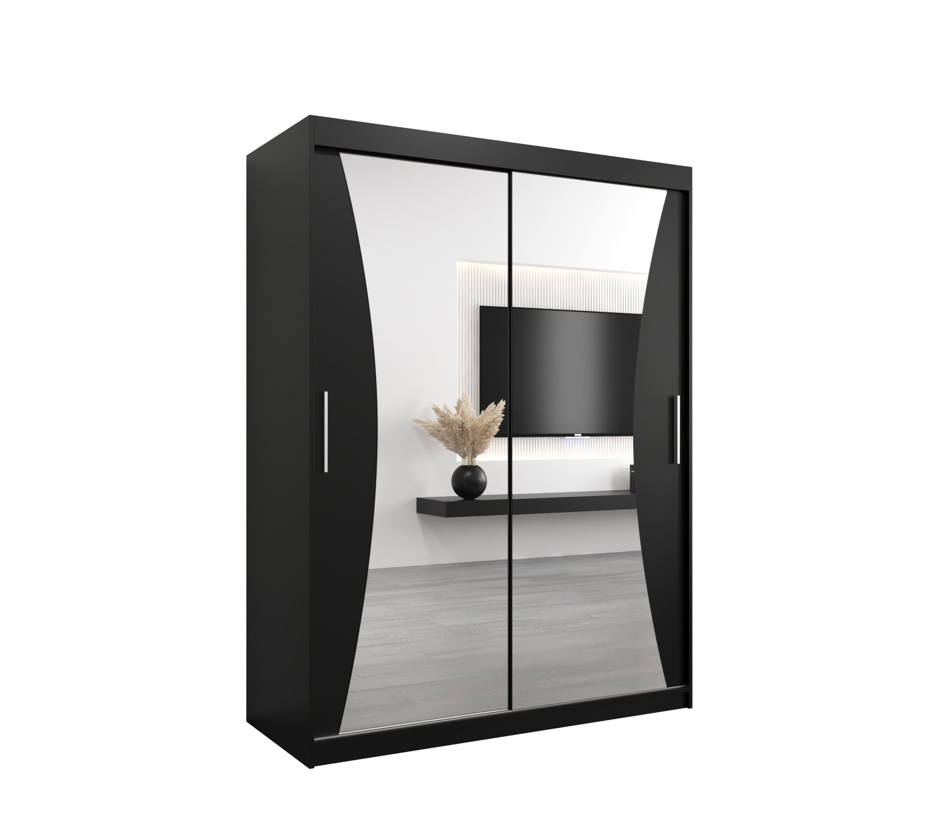 Szafa przesuwna garderoba MONACO 150 x 62 x 200 cm Czarny - Abiks Meble