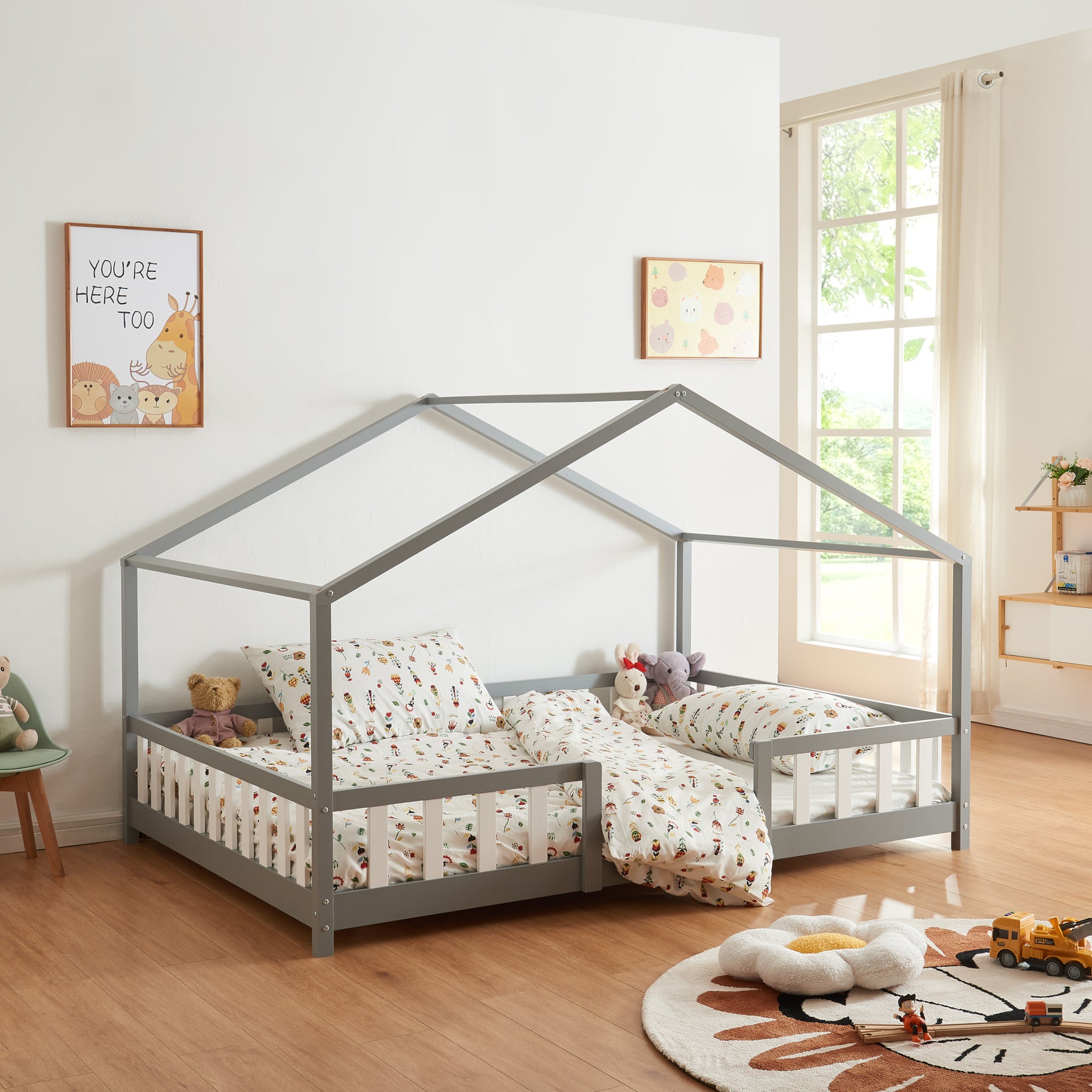 Letto Per Cameretta Cerro A Forma Di Casetta Con Materasso 120 X 200 Cm Menta Verde Encasa 82410767