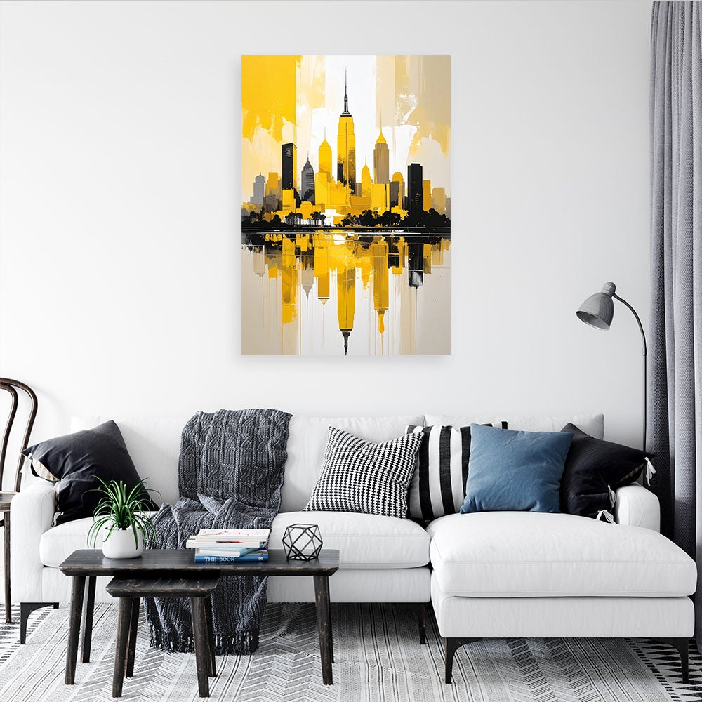 Obraz do salonu sypialni biura, Miasto Budynki Architektura żółty 80x120 - 2