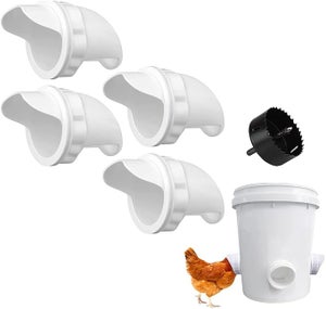 Mangiatoia Per Pollame Da 1,5 Kg In Plastica Con Coperchio E Gancio – Alimentatore Per Polli, Galline, Anatre E Animali Da Cortile, Versatile Da Appendere O Appoggiare