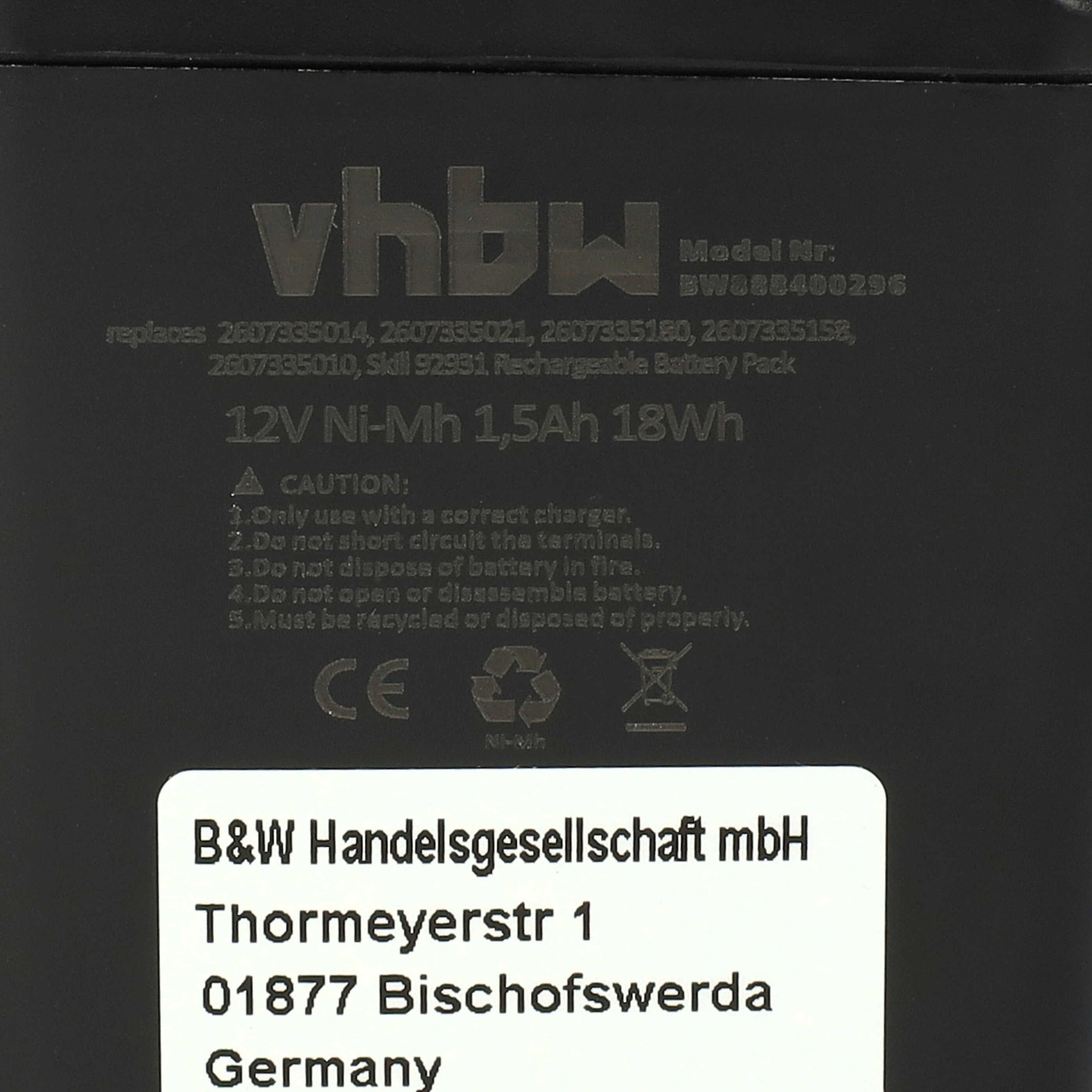 vhbw Batterie compatible avec Orgapack OR-T85, OR-T85X outil électrique (1500 mAh, NiMH, 12 V) - 5