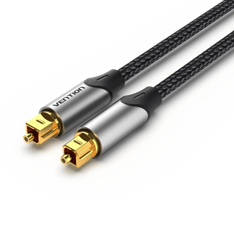 Cavo Audio In Fibra Ottica Vention BAEBH, TOSLINK Maschio, 2 Metri, Nero, Plug And Play
