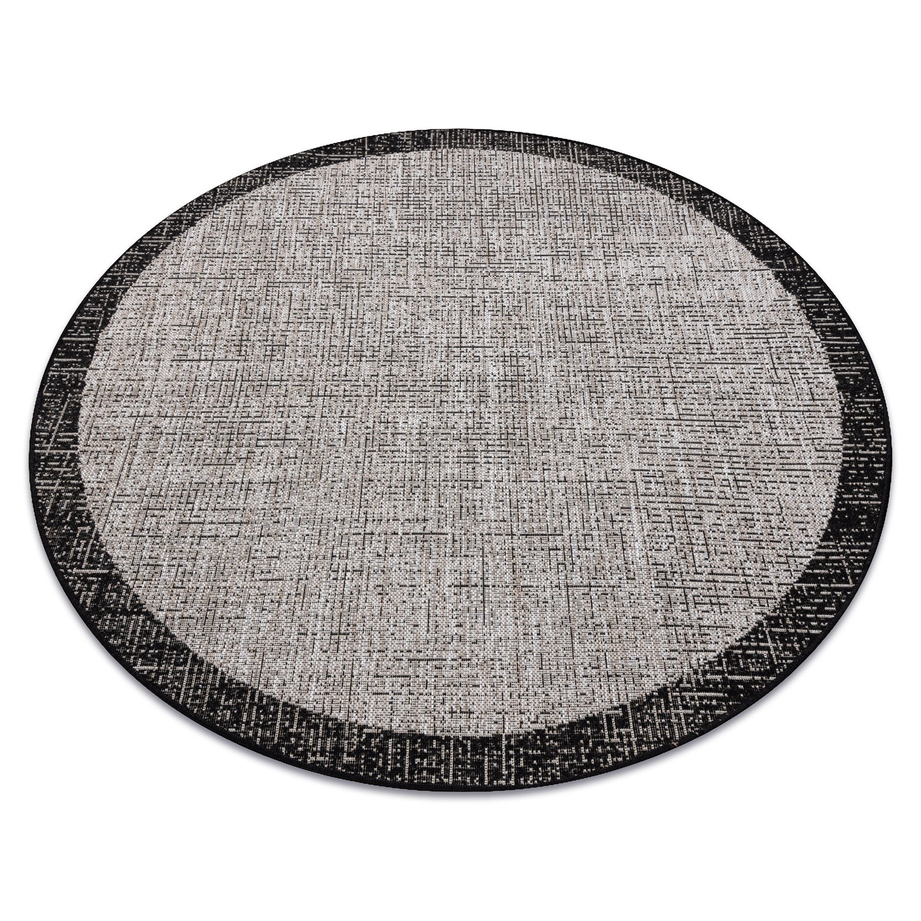 DYWAN SZNURKOWY SIZAL FLOORLUX KOŁO 20401 Ramka srebrny / czarny koło 160 cm