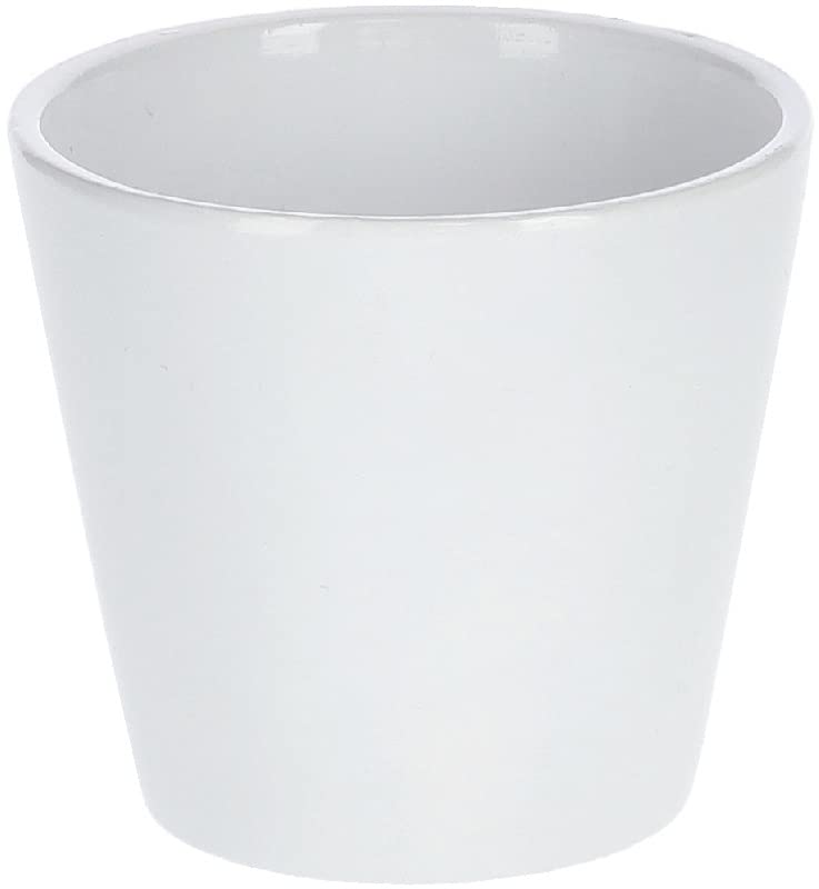 Doniczka donica fi 9 cm osłonka osłona ceramiczna na kwiaty rośliny biała - KOTARBAU