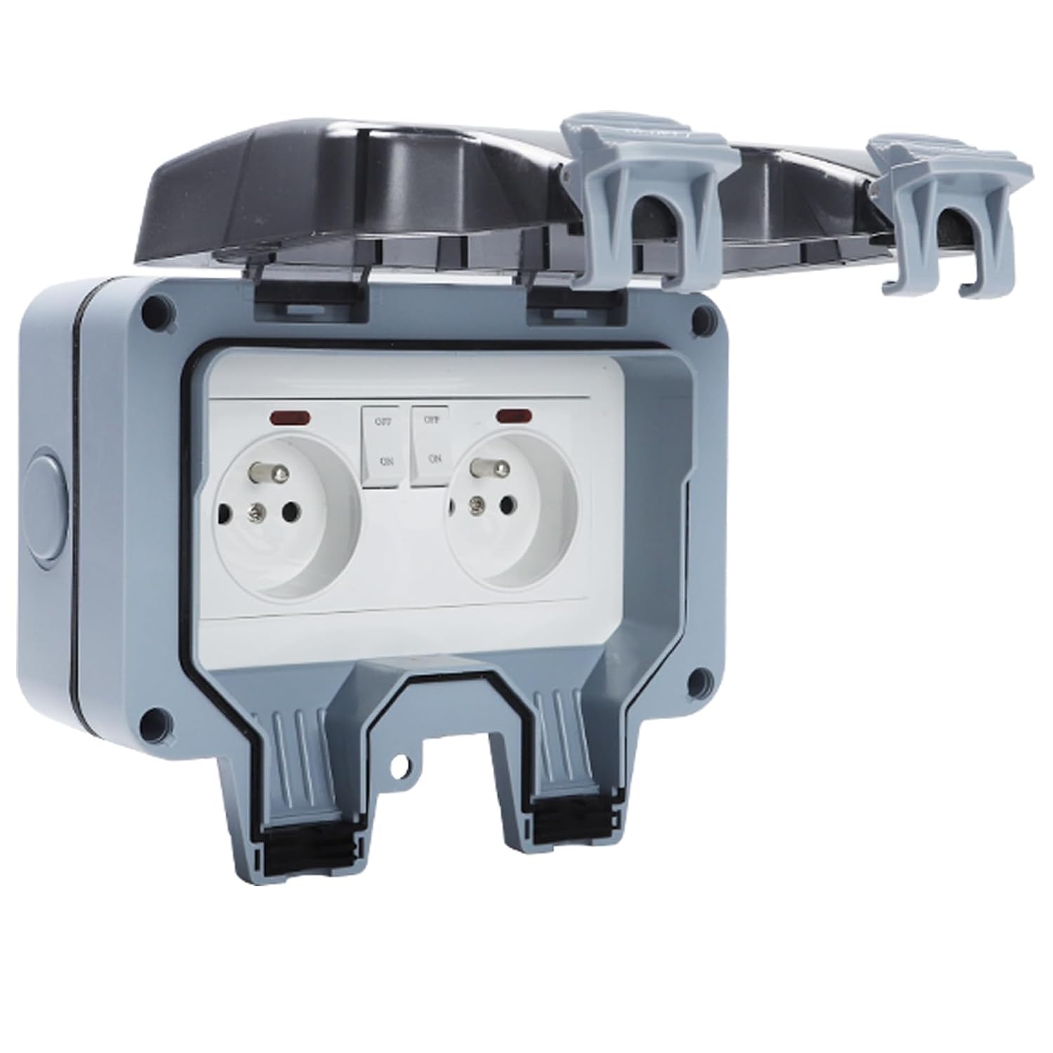 Prise Extérieure étanche JOYELEC IP66 – Double Prise Avec Volet De Protection