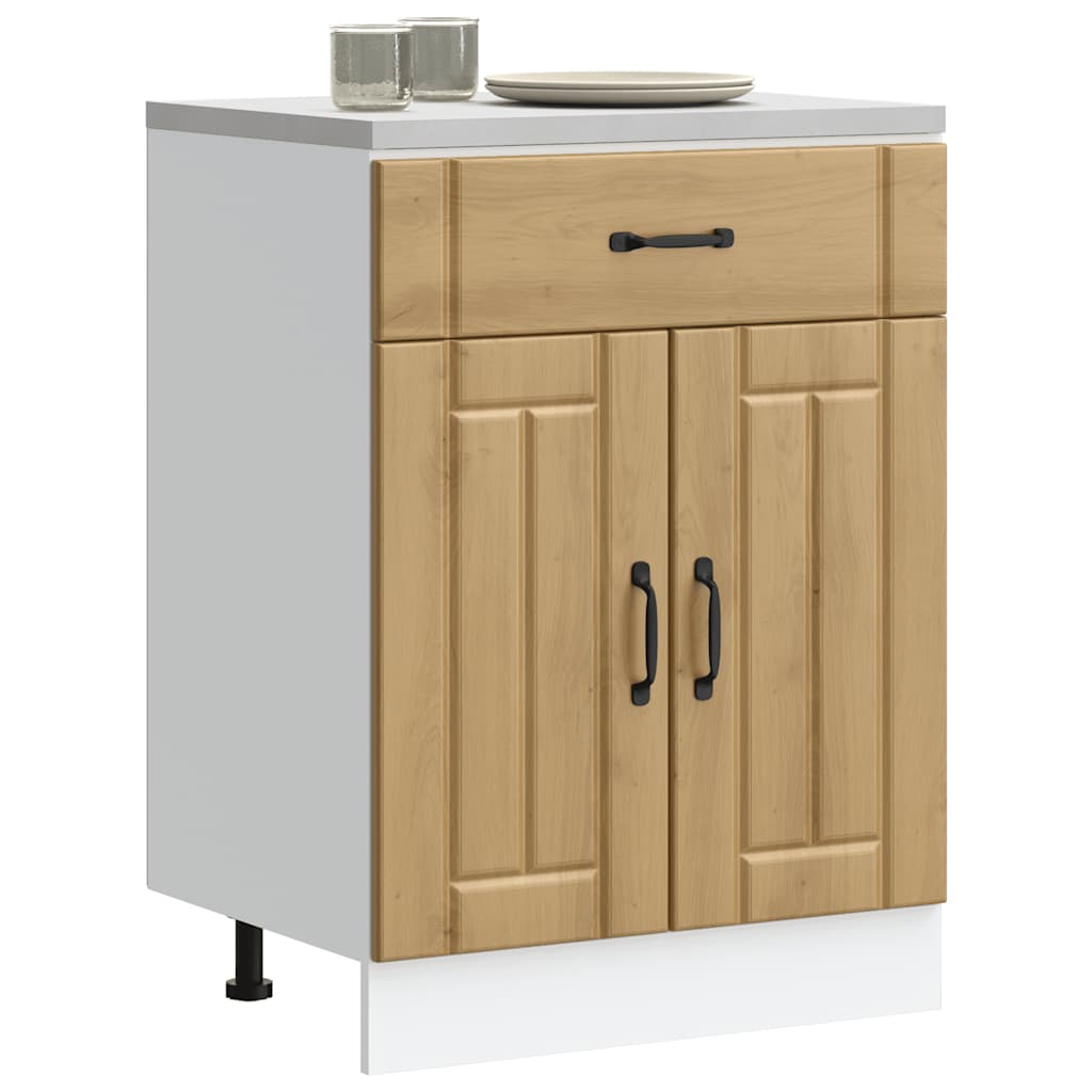 JONATHAN Y Mobiletto Da Bagno In Legno Rovere Opaco, 73,7 Cm, 2 Ante Con Chiusura Ammortizzata, Stile Art Deco