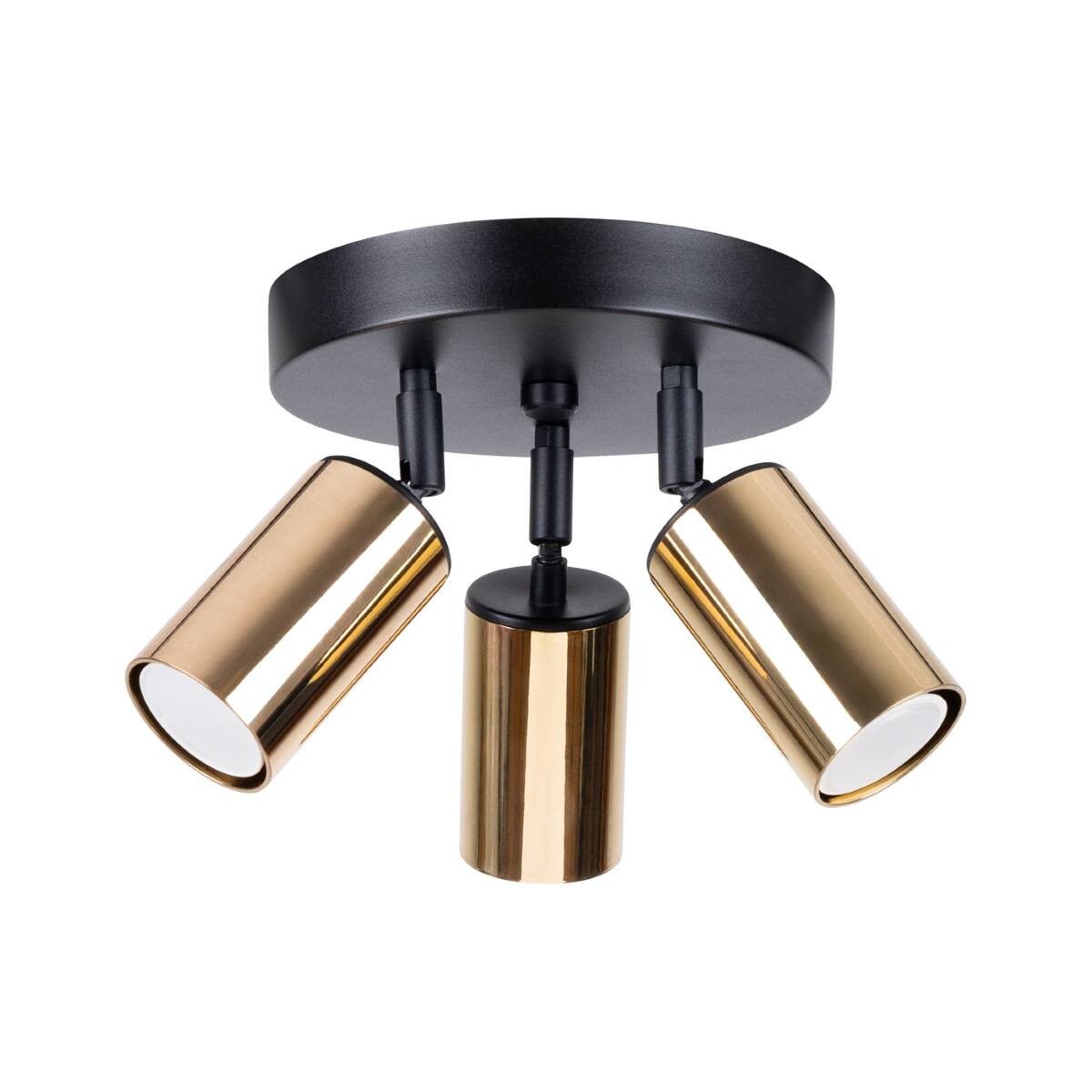 Reflektor sufitowy spot natynkowy Winx okrągły czarno-złoty 3xGU10x10W wym: 20 x 19,5 x 19,5 cm metal Sollux Lighting