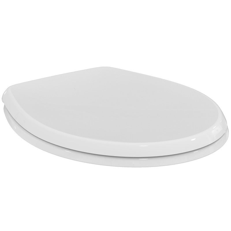 Pack WC Bati-support Geberit Duofix + Cuvette suspendue Porcher sans bride + Abattant Ideal Standard ASTOR + Plaque blanche (Por - 4