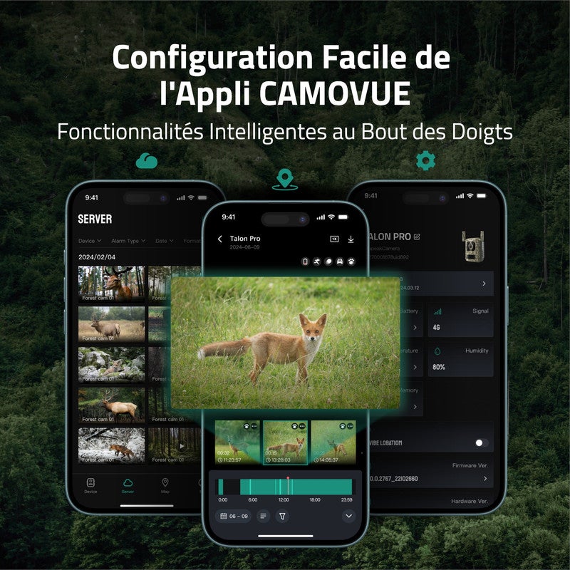 Camovue Caméra de surveillance 4K Batterie 4G Extérieur, Carte SIM, Vision Nocturne, Reconnaissance d'Espèces - 8