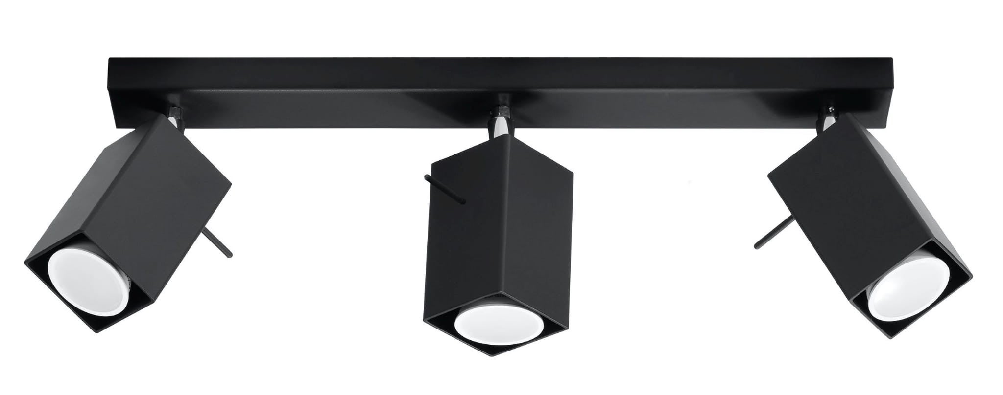 Reflektor sufitowy spot natynkowy Merida listwa czarny-chromowany 3xGU10x40W wym: 45 x 8 cm metal Sollux Lighting