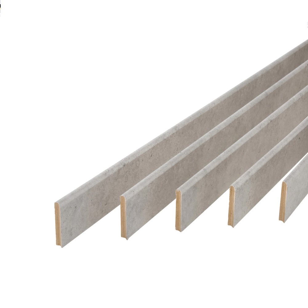 lot de 5 plinthes bord arrondi médium (mdf) Revêtues gris G5 2200 x 68 x 9 mm PEFC 70% - 2