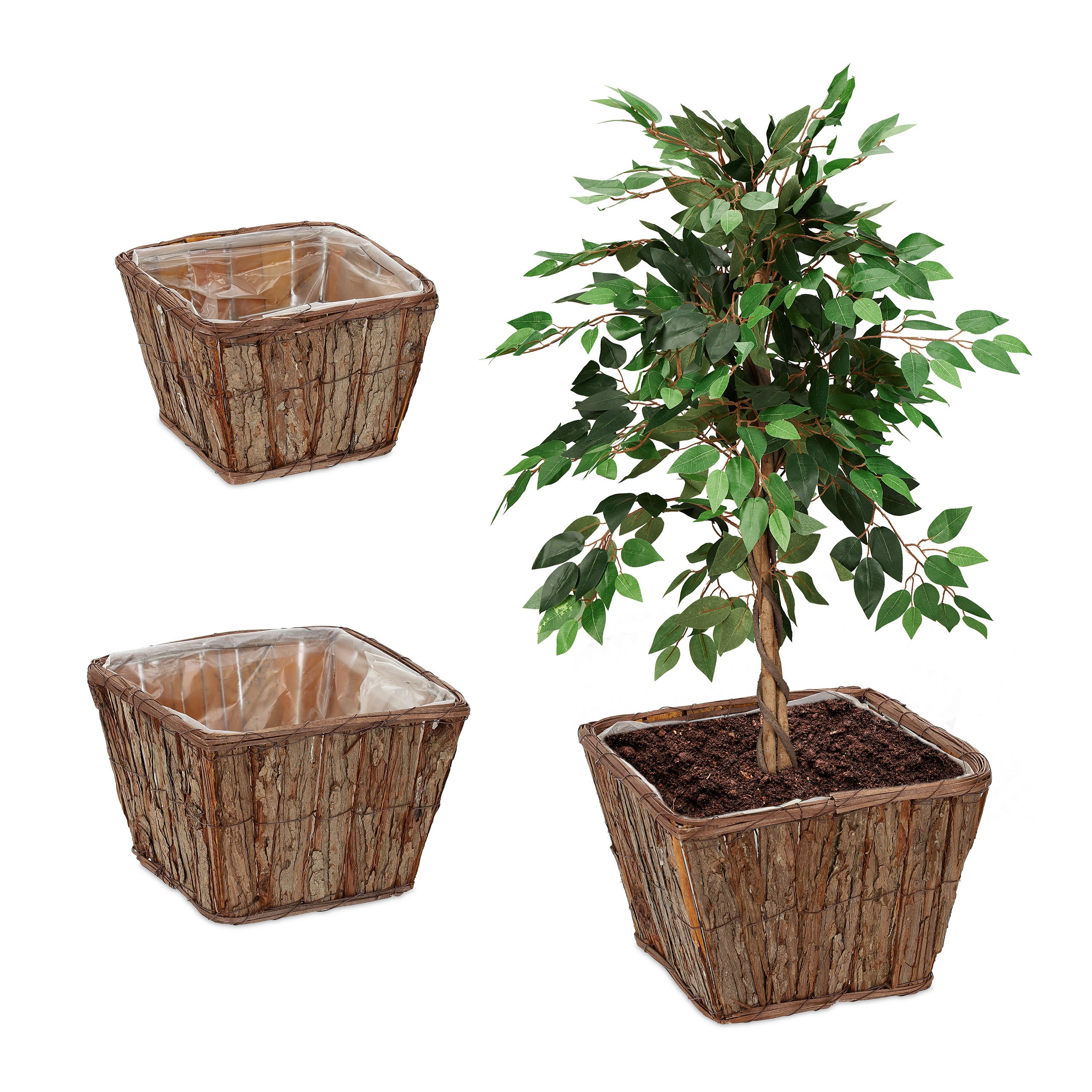 6 Vasetti Finestra Veneziana - Fioriere Plastica 40 Cm - Nero Per