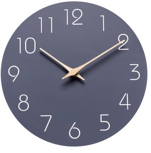 Trevi 3301 Horloge Murale à Quartz Ronde Silencieuse 25cm - Bleu