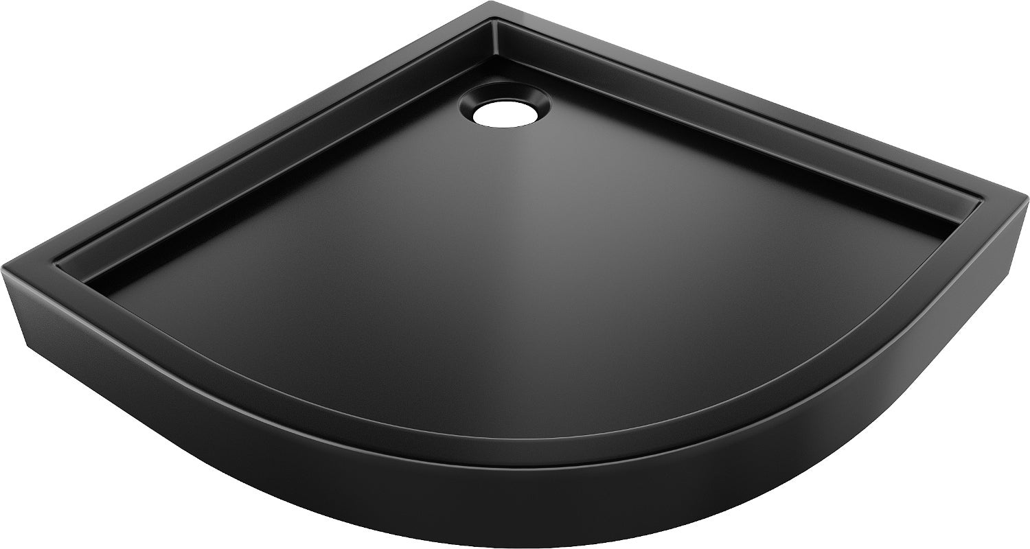 Mexen Flow+ brodzik półokrągły 90 x 90 cm, czarny mat - 46Q709090H