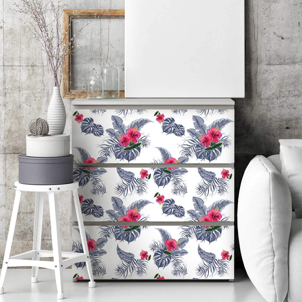 Vinilo muebles tropical hina - adhesivo de pared - revestimiento sticker mural decorativo - 40x60cm - 5