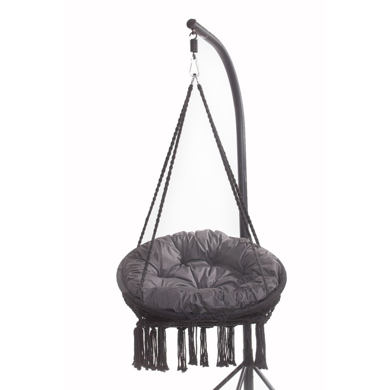 PODUSZKA OGRODOWA NA FOTEL WISZĄCY BOCIANIE GNIAZDO 90x90 CM ANTRACYT PODUCHA PODUCHA NA HUŚTAWKĘ PODUSZKA NA KOKON PODUSZKA NA KRZESŁO DWUSTRONNA