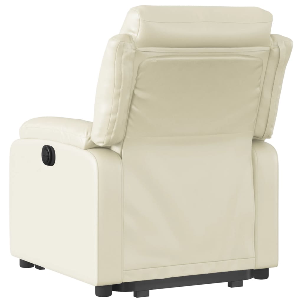 Fauteuil inclinable électrique crème similicuir - 5