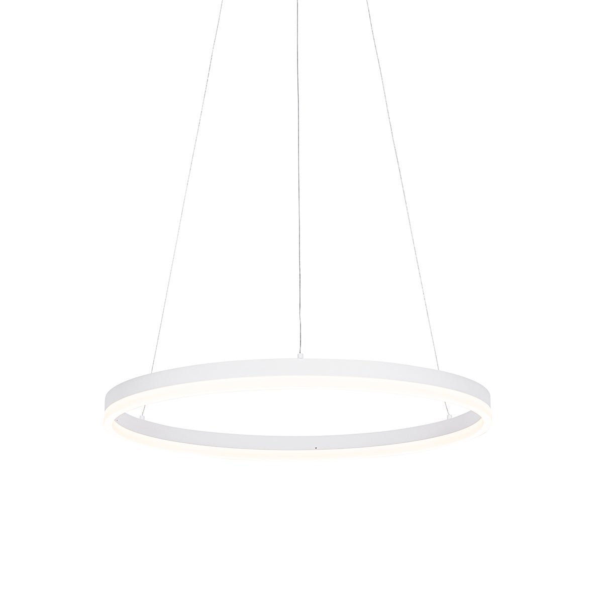 Qazqa nowoczesny lampa wisząca do stołu jadalnego - Anello - biały, okrągły, led zintegrowana 40w zestawie, Integrated led