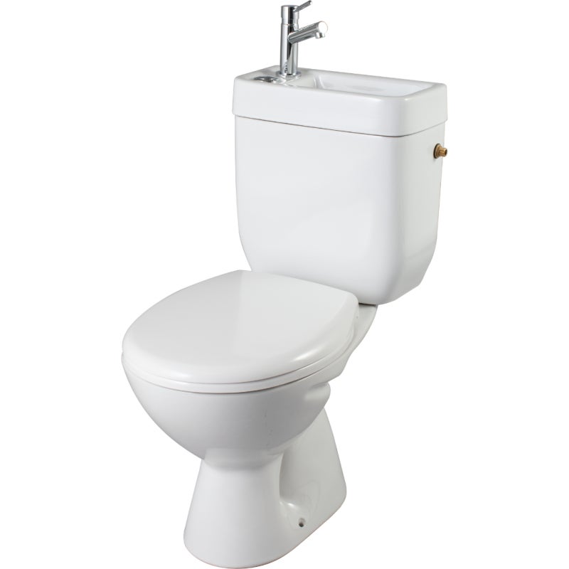 WC à poser avec lave-mains intégré avec bride sortie verticale - Vertigo duo - 9