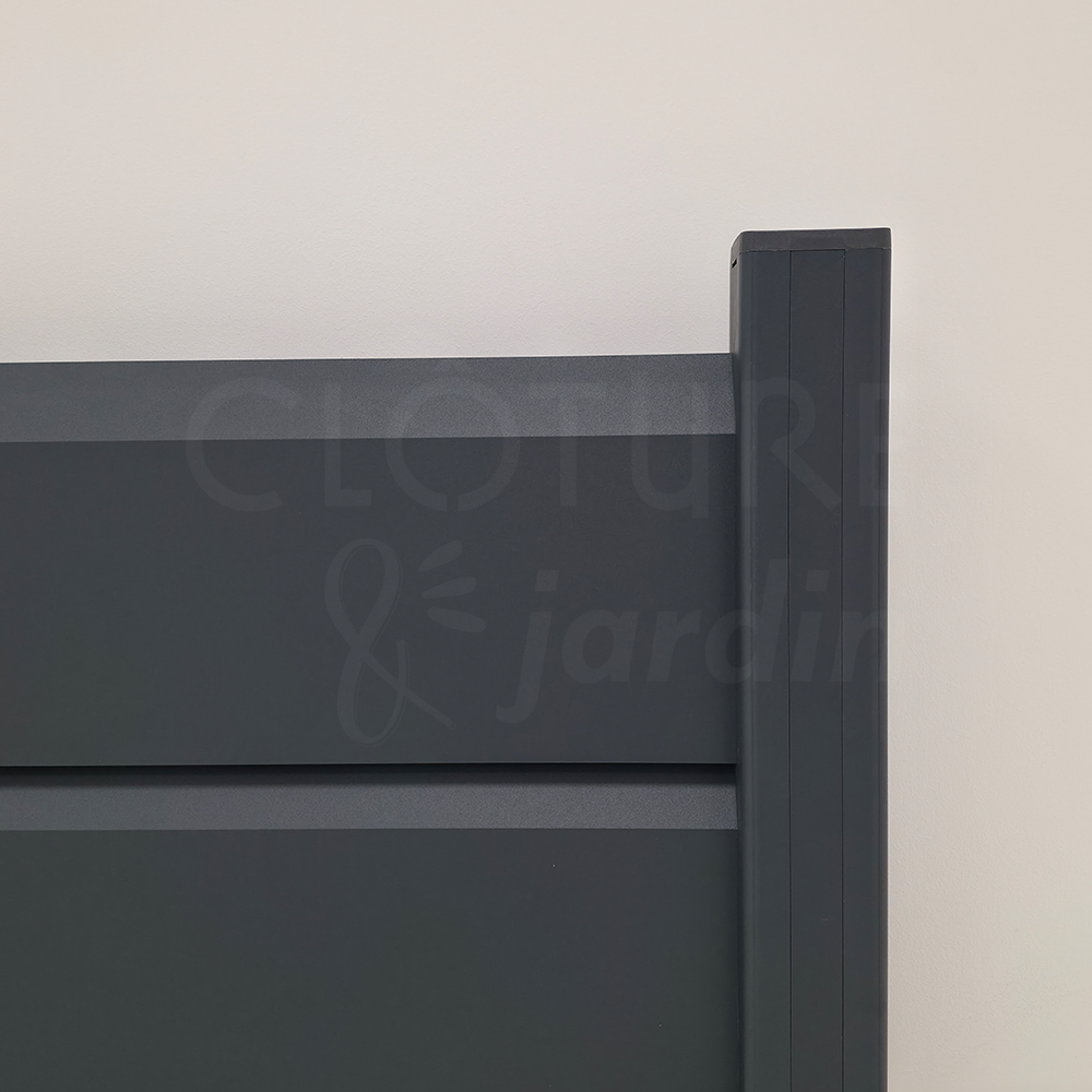 Kit Clôture Aluminium Gris Anthracite 14M - Persienne - Sur Platines - 0,80 mètre - 4