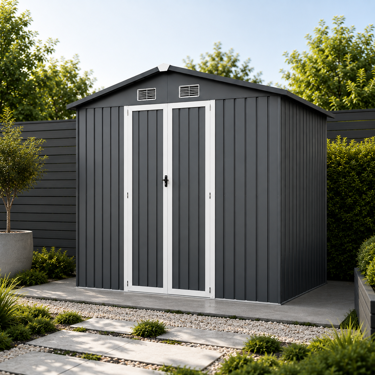 Caseta Metálica Exterior Con Puertas Dobles Abatibles 267,5 × 199 × 197 cm - 3
