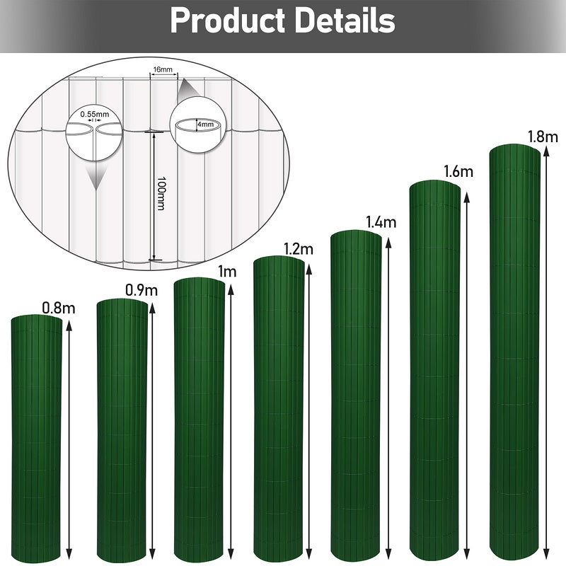 Recinzione Frangivista In PVC Per Giardino - 120x900 Cm, Grigio, Resistente UV E Intemperie - Foto 9