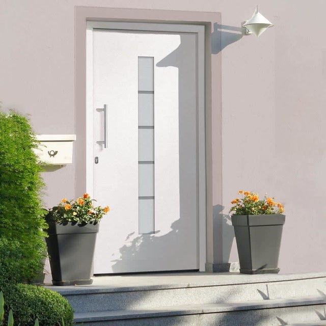 Puerta de entrada Aluminio y PVC Blanco 100x210 cm