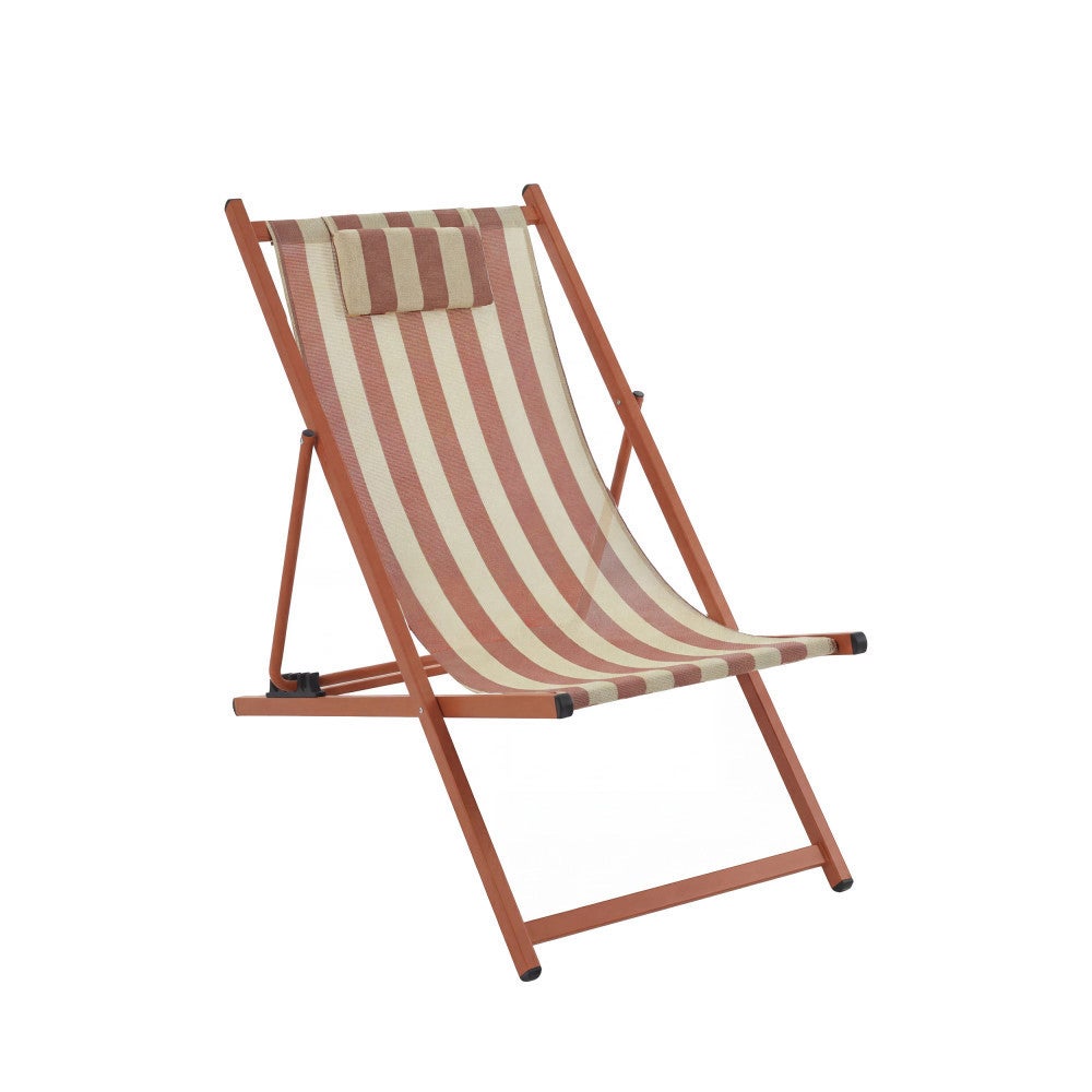 Lot 2 chiliennes aluminium transat jardin chaise longue extérieur terrasse Brisa - 4
