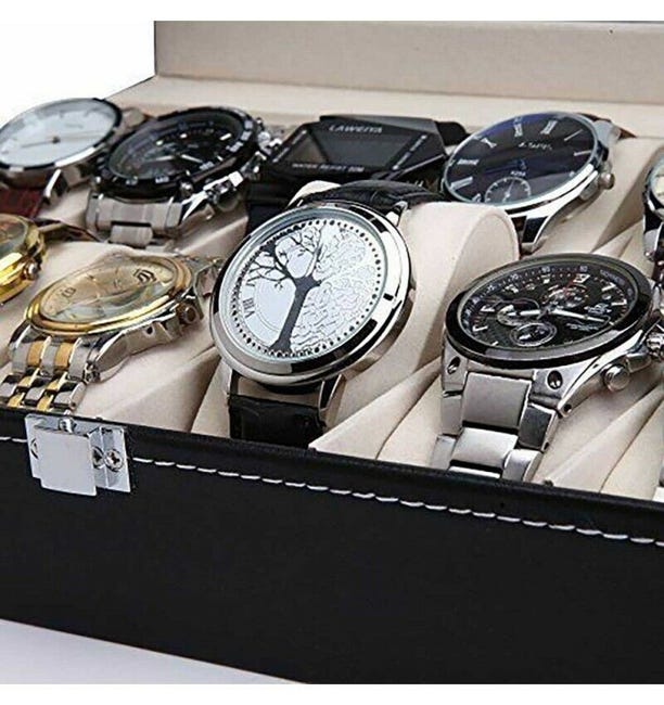 Caja Expositor de relojes organizador 12 reloj caja estuche