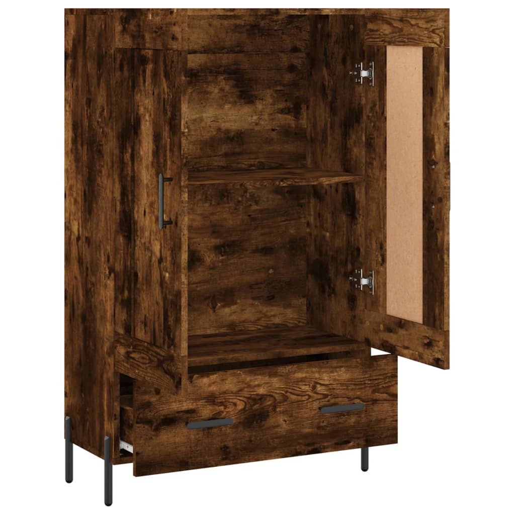 Credenza alta in rovere affumicato 69,5x31x115 cm in multistrato - 6