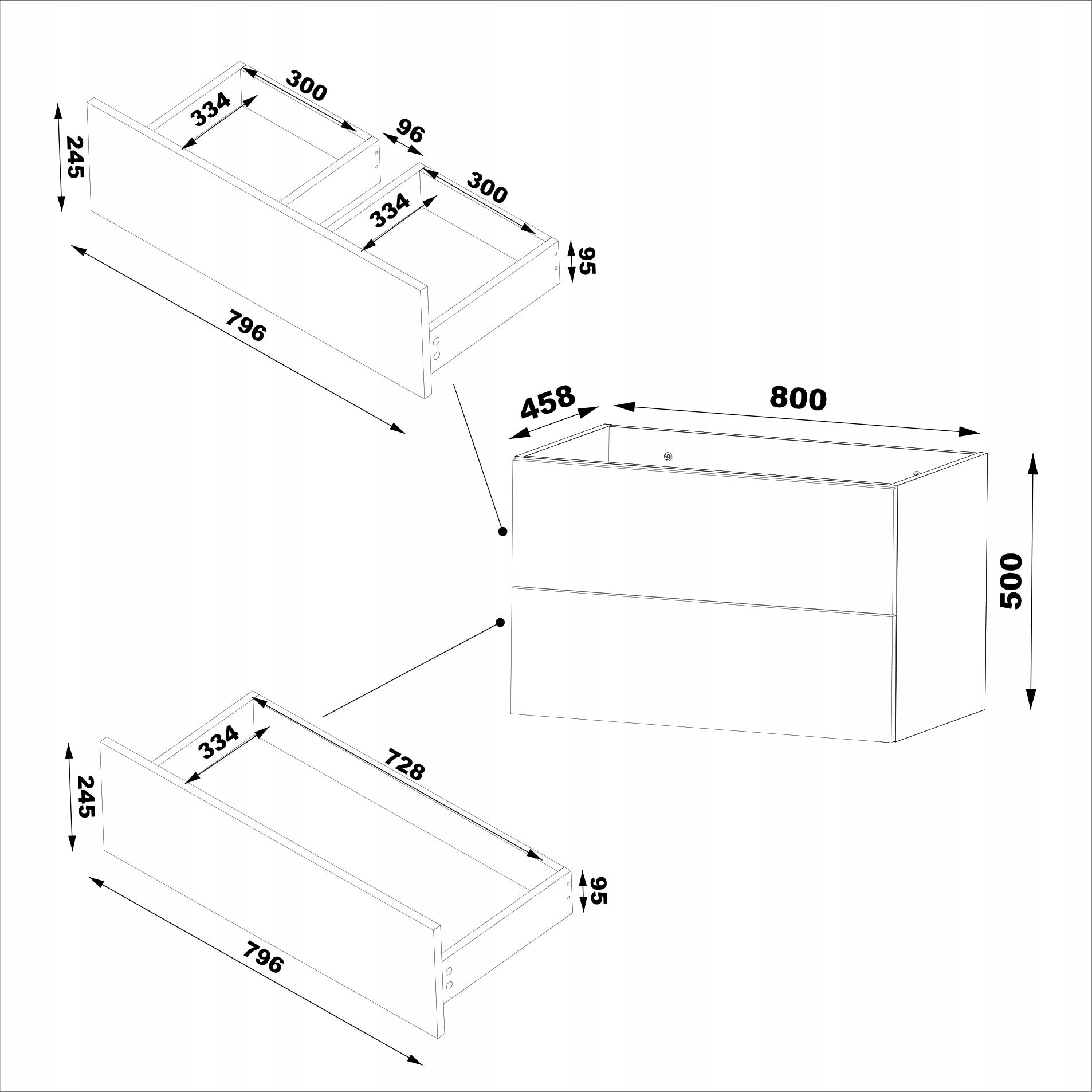 Szafka łazienkowa ELEGANTE 80 cm biała wisząca złote uchwyty mat - 6