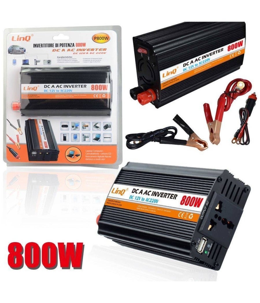 Inverter Di Potenza 3000W Da 12V A 220V | Onda Sinusoidale Pura, Display | In Lega Di Alluminio, Per Elettrodomestici