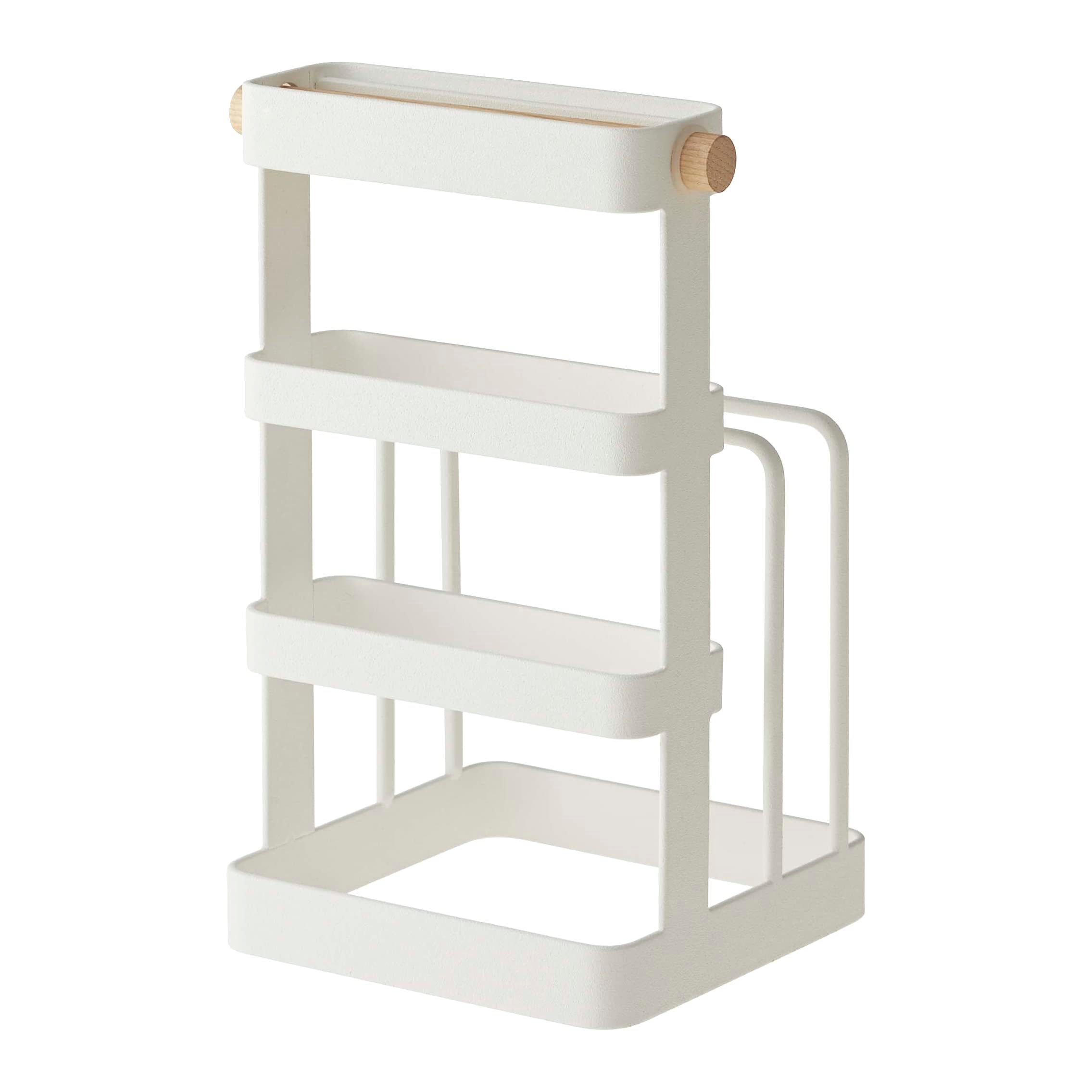 Yamazaki Knife Stand + Cutting Board Portacoltelli, Acciaio, Bianco - 4