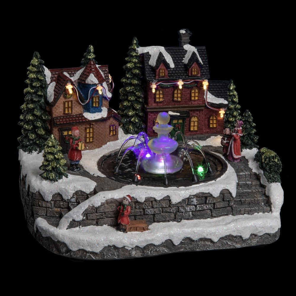 Village lumineux fontaine avec enfants 10 LED à variation de couleur - Atmosphera créateur d'intérieur - 3