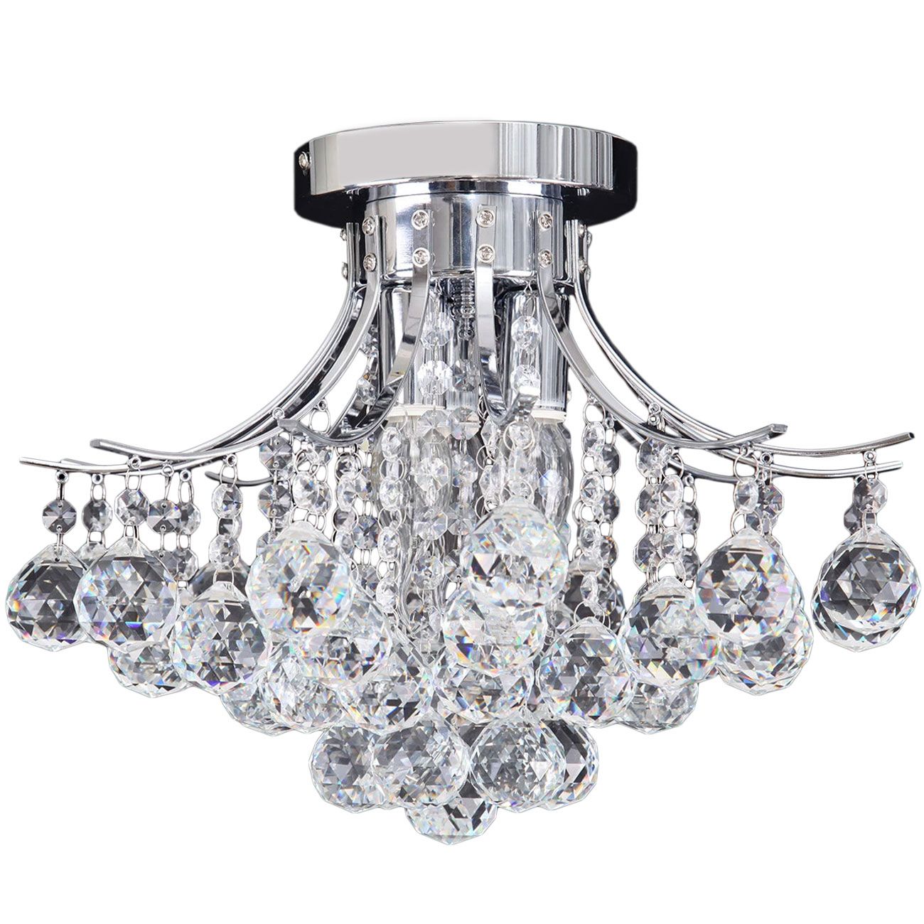 Lampa Sufitowa Kryształowa Toolight App784-3C Szary