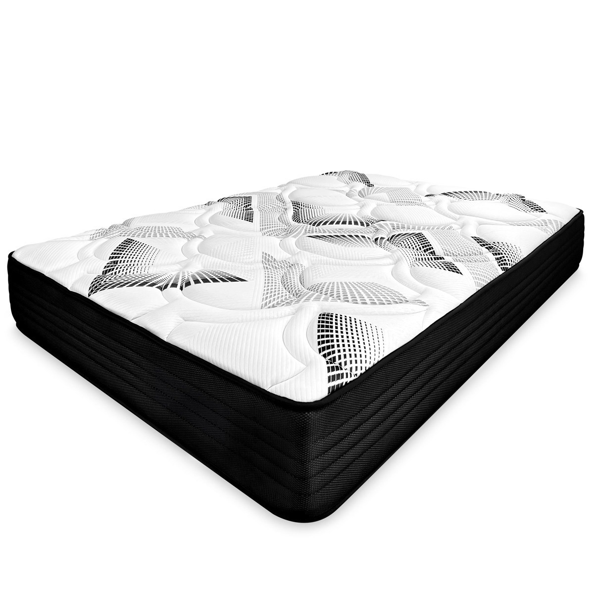 Colchon viscobox, viscoelastico, muelle ensacado, 150x190, blanco/negro, alta gama, transpirable, altura 21cm amueblate online