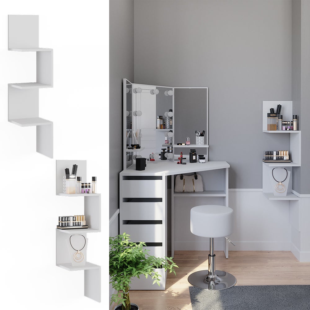 Vicco Étagère dangle Paolo, Blanc, 28x116.4cm - 2