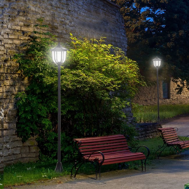 LANTERNA SOLARE IN PLASTICA Colore Nero KOOPMAN - Foto 4