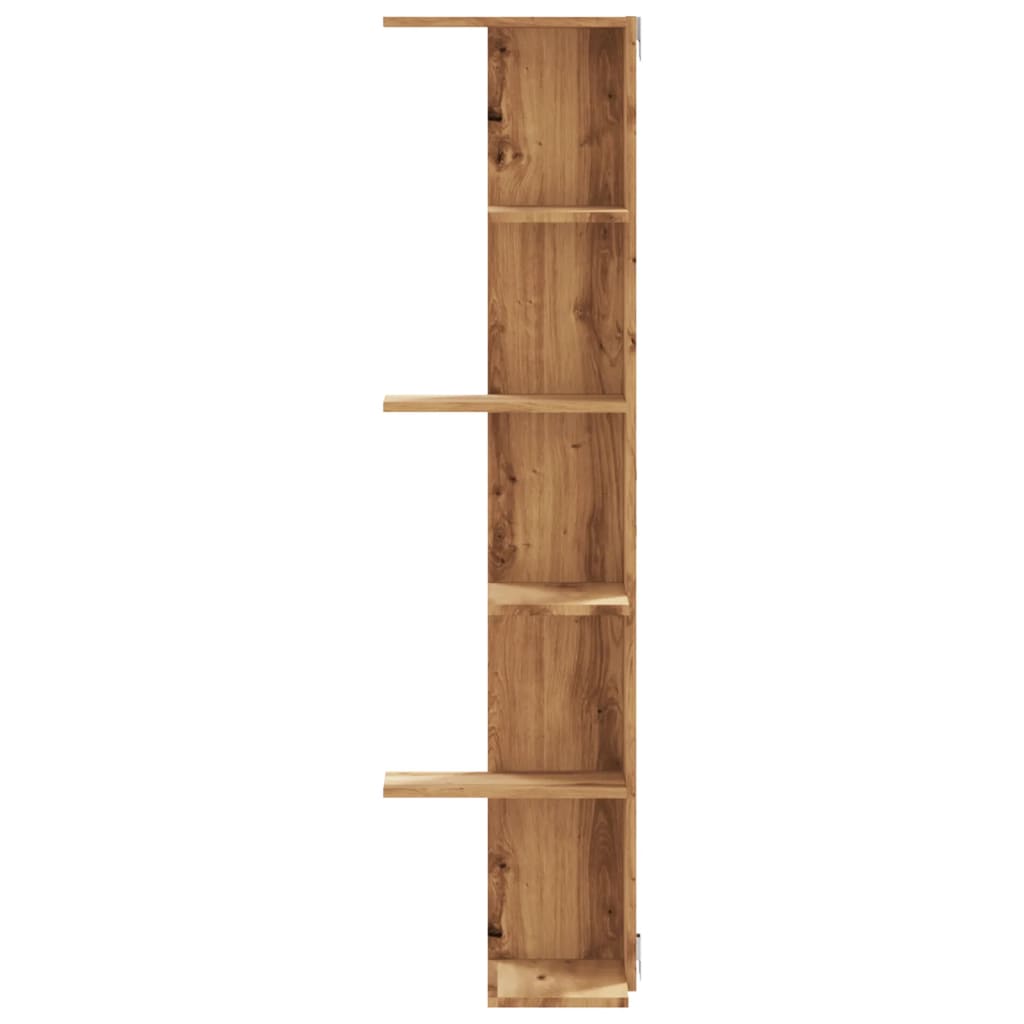 Étagère d'angle murale | Étagère flottante | Étagères de rangement chêne artisanal bois d'ingénierie CFW96804 - 4
