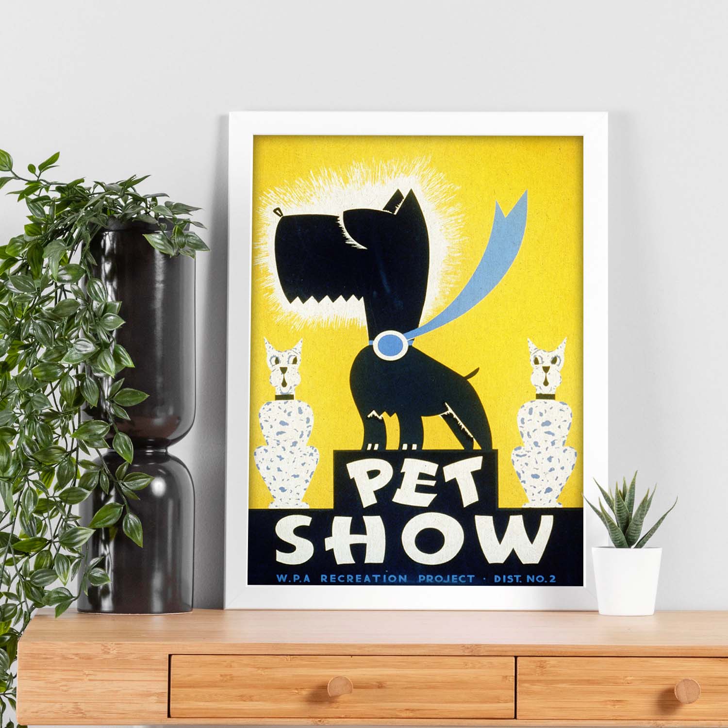Affiche Vintage Pet Show – Nacnic – Format A3 (29,7 X 42 Cm) – Fabriquée En Espagne