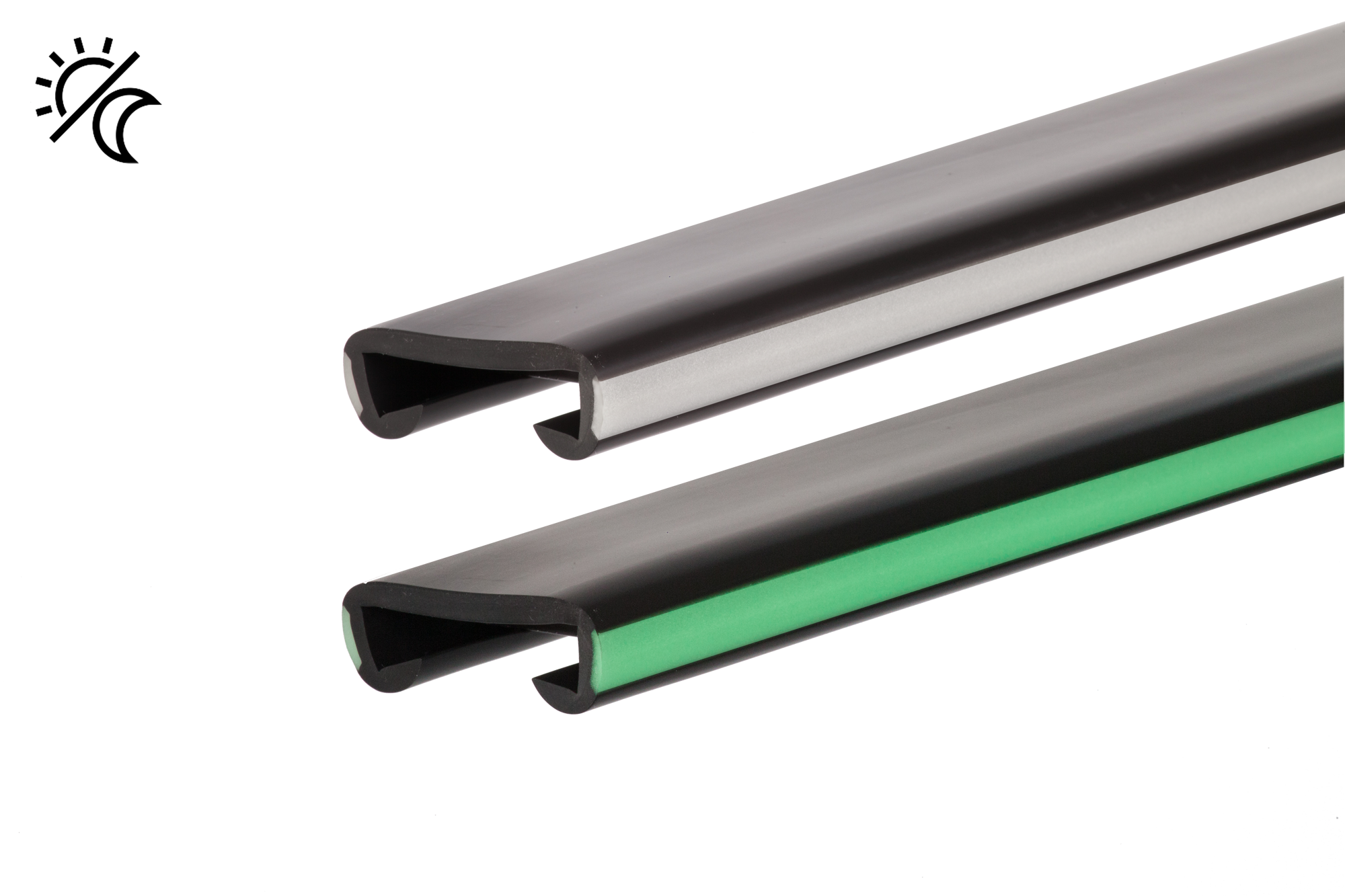 Poręcz PVC 40x8 mm LUX antypoślizgowa - 1 metr, czarny