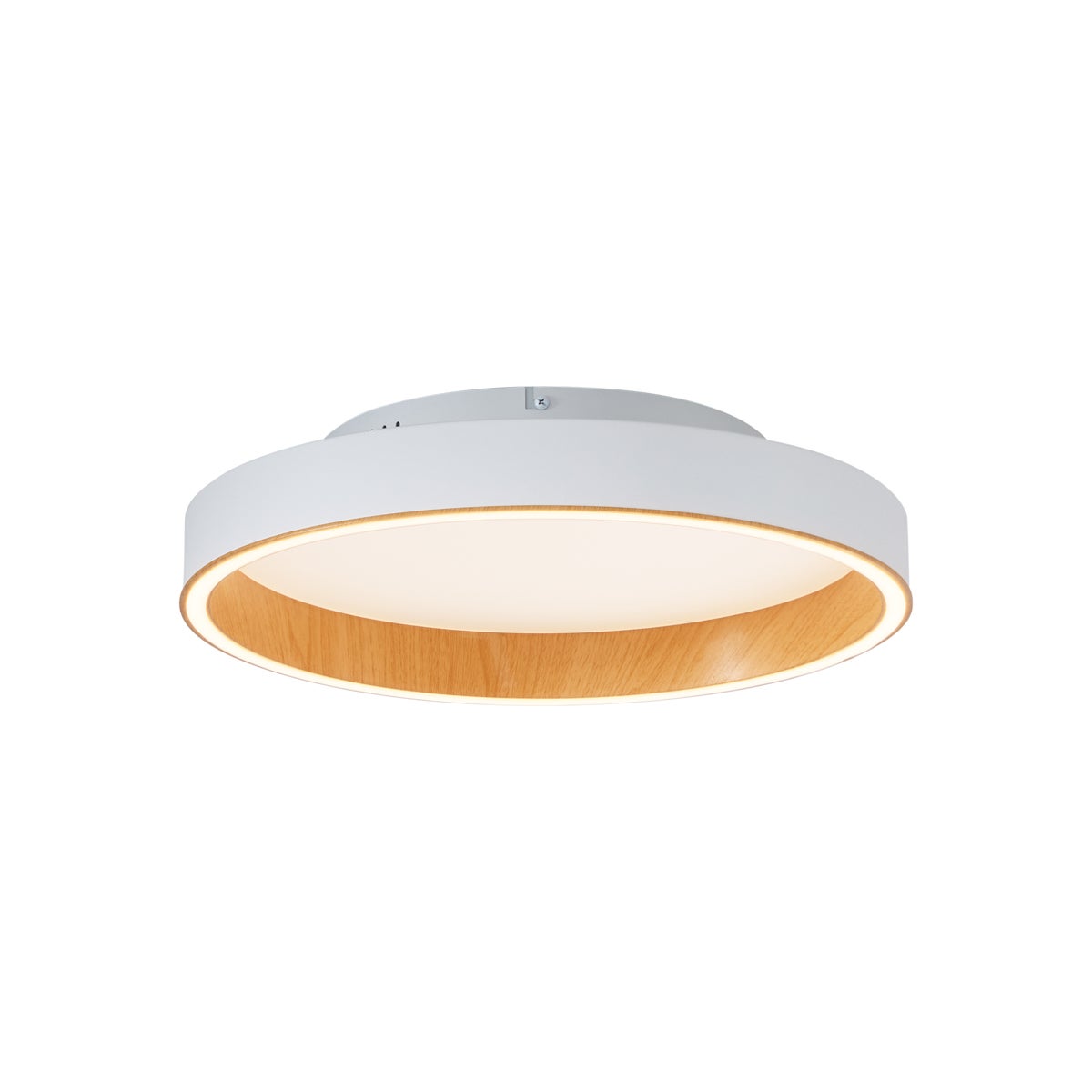 Qazqa designerski plafon - Ingo - biały, okrągły, led zintegrowana 16w zestawie, Integrated led, 3000k, ciepła biel, 40cm